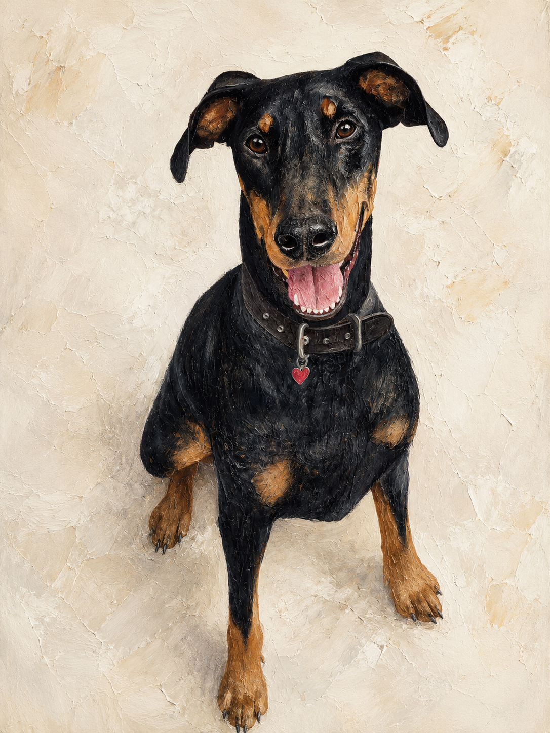 Retrato pintado a mano de un perro