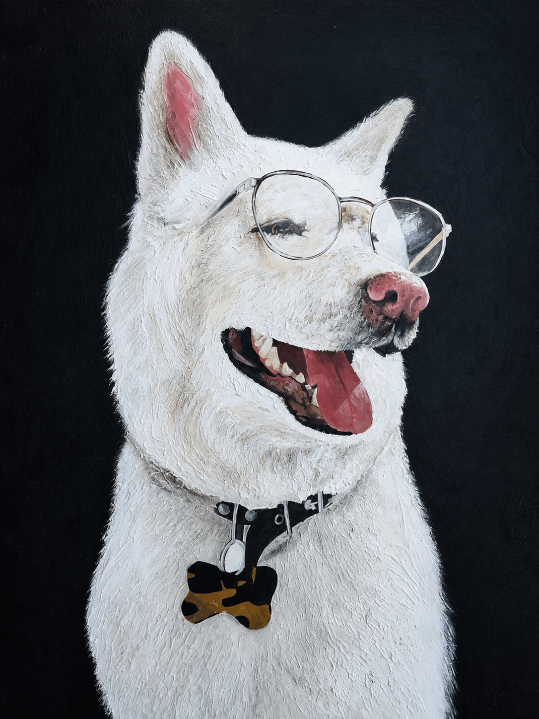 Retrato pintado a mano de una mascota